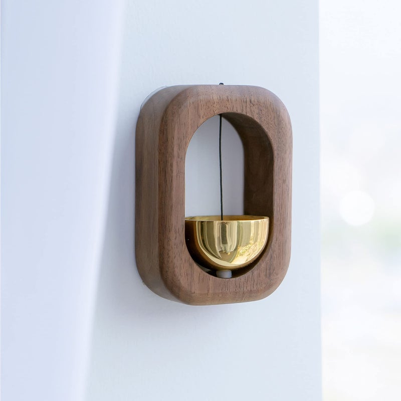 SANOSY Magnetic Shopkeepers Bell Wood Doorbell Wind Chime for Refrigerator  Room  Porch  Garden  Backyard  Restaurant Home Garden Windchime Housewarming Gift(Walnut) - Image 2